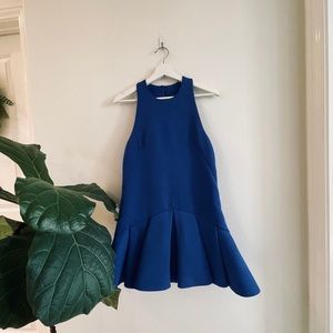 Cameo Blue Trumpet Mini Dress